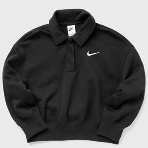 Nike Phoenix Fleece 3/4 Sleeve Crop Polo Sweatshirt